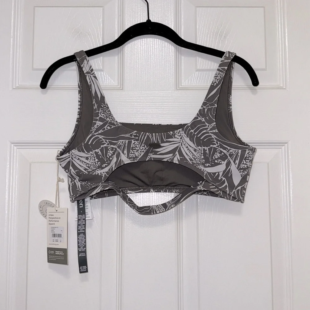 Vuori Gray and White Bikini Top - Picture 6 of 8